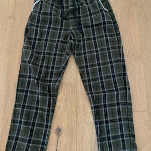 Green and Black Joggers with Elastic Waistband